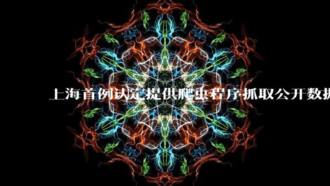 上海首例认定提供爬虫程序抓取公开数据构成提供侵入计算机信息系统程序罪案，该案件有哪些细节值得关注？